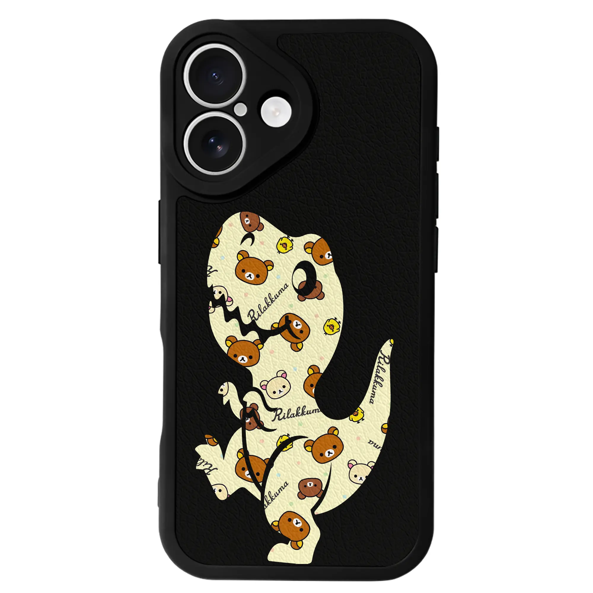 リラックマ (Rilakkuma) グッズ リラックマ (Rilakkuma) - IPhone 16シリーズ対応 ・ シリコンスマホケース ・ レザー調 ・ 高精度フィット ・ 耐衝撃 ・ ワイヤレス充電対応 ・ 精密カット